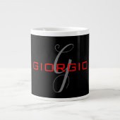 Anfängliches Monogramm - Anfänglich schwarz rot -  Jumbo-Tasse (Vorderseite)