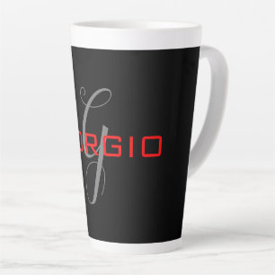 Anfängliches Monogramm - Anfänglich schwarz rot -  Milchtasse