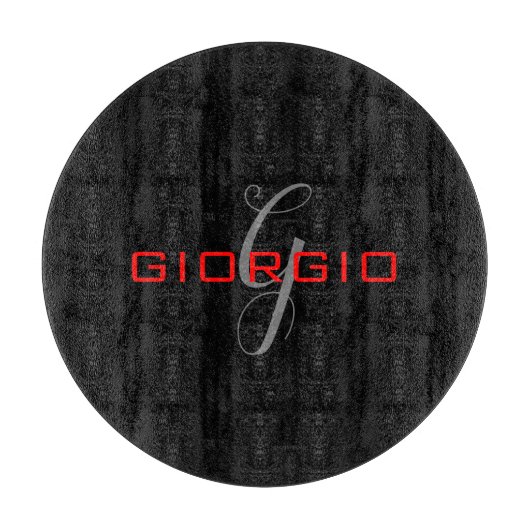 Anfängliches Monogramm - Anfänglich schwarz rot - Schneidebrett (Vorderseite)