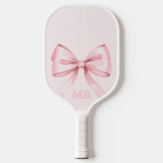 Anfängliches Monogramm des rosafarbenen Bowes Pickleball Schläger (Vorderseite)