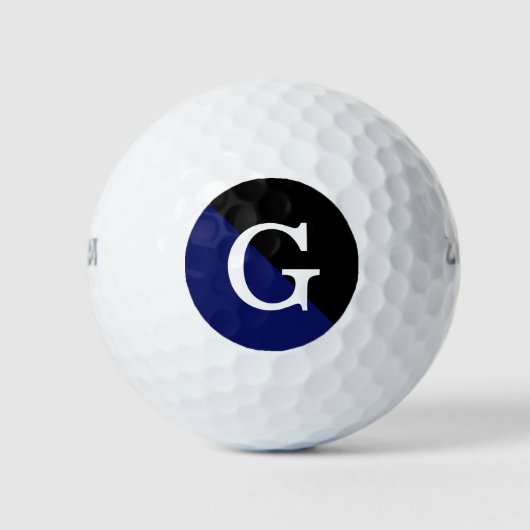 Anfängliches Monogramm für das Blue 2 Tone Diag Golfball (Vorderseite)