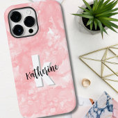Anfängliches Monogramm für Rosa Wasserfarbe Case-Mate iPhone Hülle
