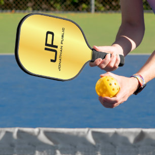 Anfängliches Monogramm mit doppelseitiger Vorlage Pickleball Schläger