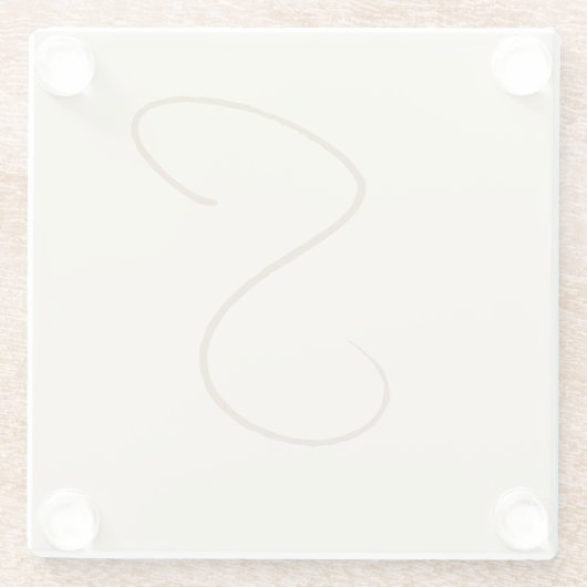 Anfängliches Monogramm mit klassischer Handschrift Glasuntersetzer (Rückseite)