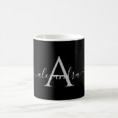 Anfängliches Monogramm mit weißem schwarzem Namen  Kaffeetasse (Mittel)