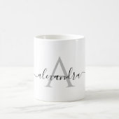 Anfängliches Monogramm mit weißem schwarzem Namen Kaffeetasse (Mittel)