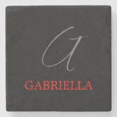 Anfängliches Monogramm, schwarz rot Steinuntersetzer (Vorderseite)