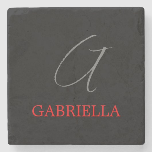 Anfängliches Monogramm, schwarz rot Steinuntersetzer (Vorderseite)