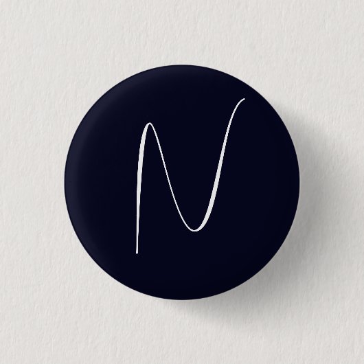 Anfängliches monogrammiertes handschriftliches pro button (Vorderseite)