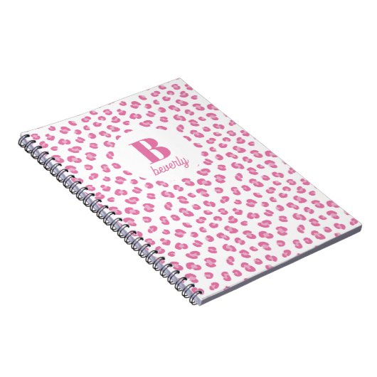 Anfängliches Notebook mit rosa Chic Monogram Notizblock (Rechte Seite)