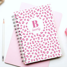 Anfängliches Notebook mit rosa Chic Monogram
