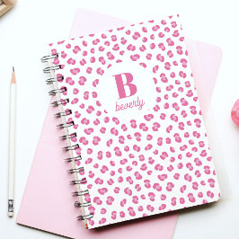 Anfängliches Notebook mit rosa Chic Monogram Notizblock