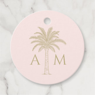 Anfängliches Palm-Hochzeitsgunst-Tag Geschenkanhänger