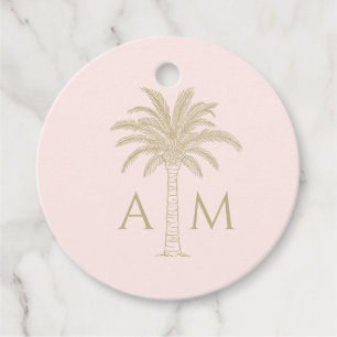 Anfängliches Palm-Hochzeitsgunst-Tag Geschenkanhänger