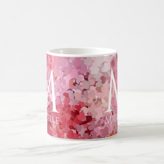 Anfängliches rosafarbenes Vorlagenmonogramm Kaffeetasse (Mittel)