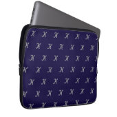 Anfängliches Tablethülle (Navy Blau & Silber) Laptopschutzhülle (Vorne Rechts)