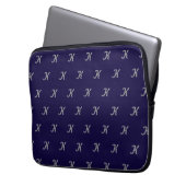 Anfängliches Tablethülle (Navy Blau & Silber) Laptopschutzhülle (Vorderseite Links)