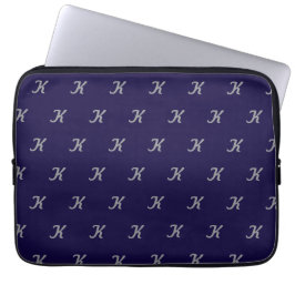 Anfängliches Tablethülle (Navy Blau & Silber) Laptopschutzhülle