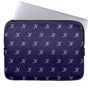 Anfängliches Tablethülle (Navy Blau & Silber) Laptopschutzhülle