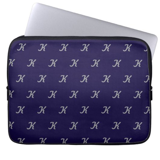 Anfängliches Tablethülle (Navy Blau & Silber) Laptopschutzhülle (Vorderseite)
