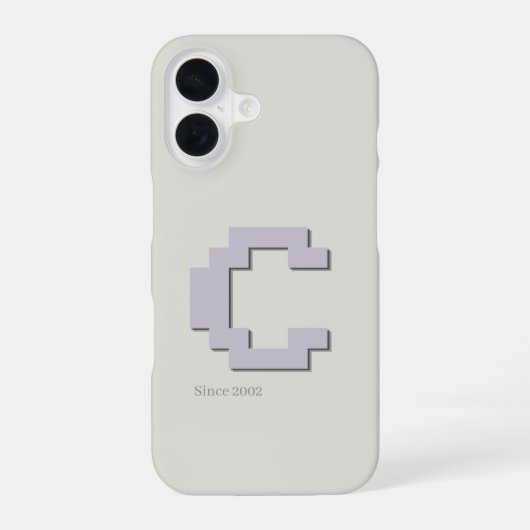 Anfangs-C Retro-Pixel-Art-Monogramm-Handyhülle iPhone 16 Hülle (Rückseite)