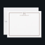 Anfangs-Geschenk Herren Büro Schreibwaren Dunkelbr Mitteilungskarte<br><div class="desc">Dieses Design verfügt über einen dünnen doppelten Rahmen mit Platz für ein Monogramm und einen Namen/Text oben. Klicken Sie auf die Schaltfläche "Anpassen", wenn Sie die Designelemente anpassen und/oder den Text weiter ändern möchten! Variationen dieses Designs, zusätzliche Farben sowie koordinierte Produkte sind in unserem Shop erhältlich: zazzle.com/store/doodlelulu. Kontaktieren Sie uns,...</div>