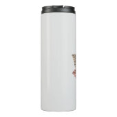 Anfangs-H-Monogramm Rosa Boho-Blumenmuster Thermosbecher (Rückseite)
