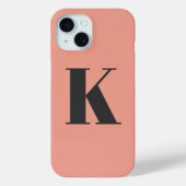 Anfangs Letter Monogram | Modern Stylish Peach Case-Mate iPhone Hülle (Rückseite)