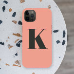 Anfangs Letter Monogram | Modern Stylish Peach Case-Mate iPhone Hülle<br><div class="desc">Einfache,  stilvolle erste Buchstaben Monogramm Handy Gehäuse in moderner minimalistischer Typografie in dunkelgrau auf pfirsichrosa. Ein perfektes Geschenk oder Accessoire mit persönlicher Touch!</div>