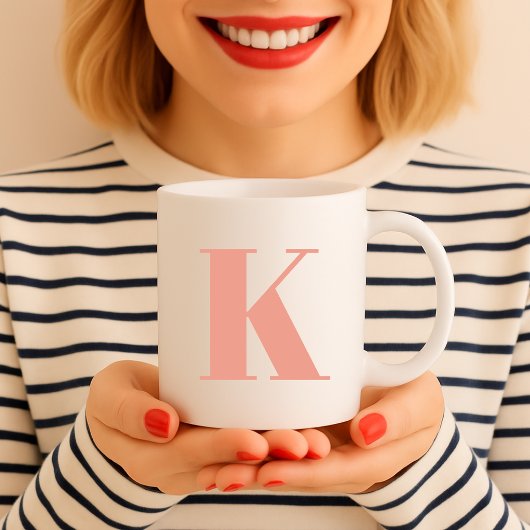 Anfangs Letter Monogram | Modern Stylish Peach Kaffeetasse