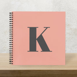 Anfangs Letter Monogram | Modern Stylish Peach Notizblock