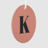 Anfangs Letter Monogram | Modern Stylish Peach Ornament (Vorderseite)