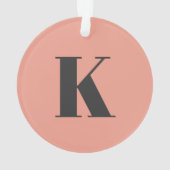 Anfangs Letter Monogram | Modern Stylish Peach Ornament (Rückseite)