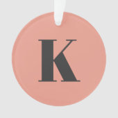 Anfangs Letter Monogram | Modern Stylish Peach Ornament (Vorderseite)