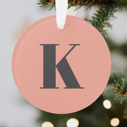 Anfangs Letter Monogram | Modern Stylish Peach Ornament