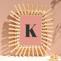 Anfangs Letter Monogram | Modern Stylish Peach