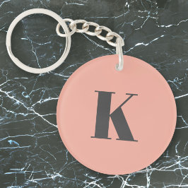 Anfangs Letter Monogram | Modern Stylish Peach Schlüsselanhänger
