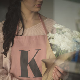 Anfangs Letter Monogram | Modern Stylish Peach Schürze