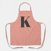 Anfangs Letter Monogram | Modern Stylish Peach Schürze (Vorderseite)