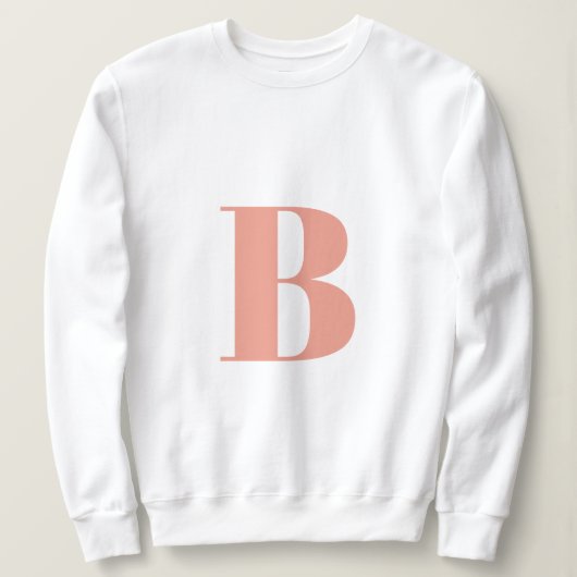 Anfangs Letter Monogram | Modern Stylish Peach Sweatshirt (Design vorne)
