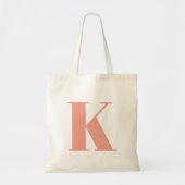Anfangs Letter Monogram | Modern Stylish Peach Tragetasche (Vorne)