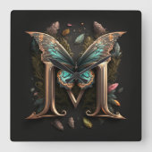 Anfangs M Quadratische Wanduhr (Vorderseite)