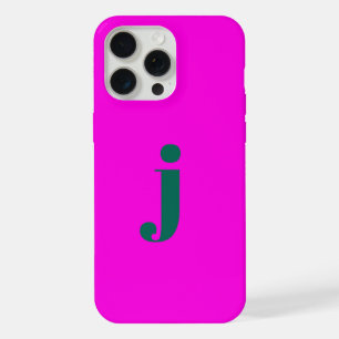 Anfangs Modernes Einfaches Monogramm Hot Pink iPhone 15 Pro Max Hülle