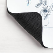 Anfangs "P" Blaues Monogramm Ruhige Blumen Mousepad (Ecke)