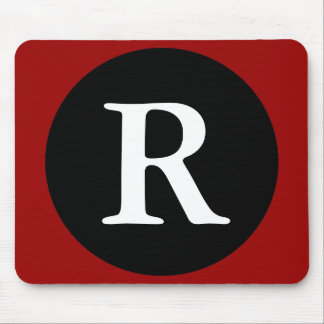 Anfangs-R / Buchstabe R Rot Schwarz & Weiß-Mauspad Mousepad