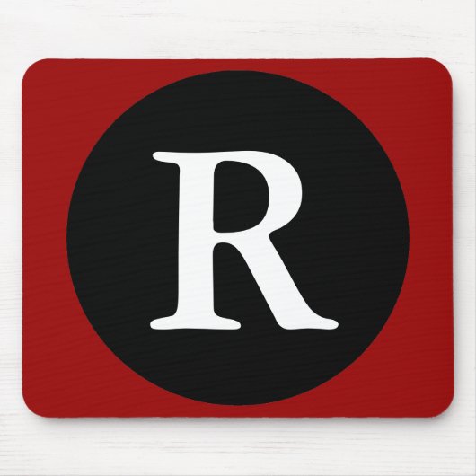 Anfangs-R / Buchstabe R Rot Schwarz & Weiß-Mauspad Mousepad (Vorne)