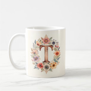 Anfangs-T-Blumen-Boho-Blumen-Tasse Kaffeetasse