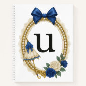 Anfangs U Personalisiert Elegant Regency Notizblock (Vorderseite)