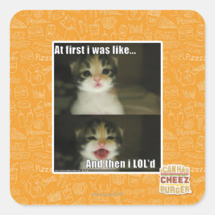 Anfangs war ich wie quadratischer aufkleber