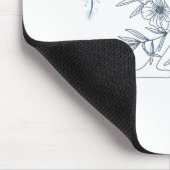 Anfangs "X" Blaues Monogramm Ruhige Blumen Mousepad (Ecke)